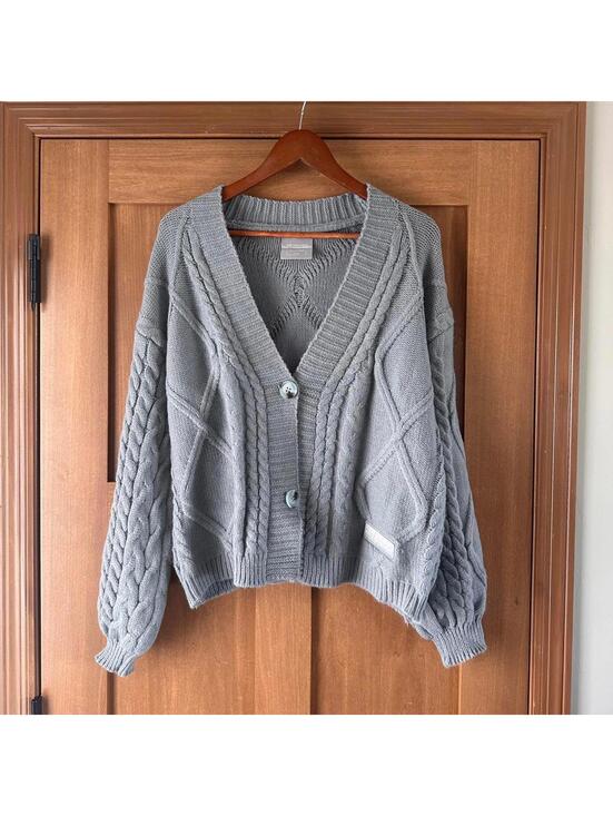 Taylor Swift Sweaters - Taylor Swift Tortured Poets Department Gray Cardigan Knit Sweater Women’s XS/S